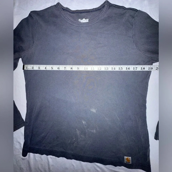 Carthartt Women’s Grey Long Sleeve 100% Cotton Tee Size Large 12-14 - Picture 4 of 10